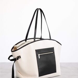 BEIS Black and White Modern Tote